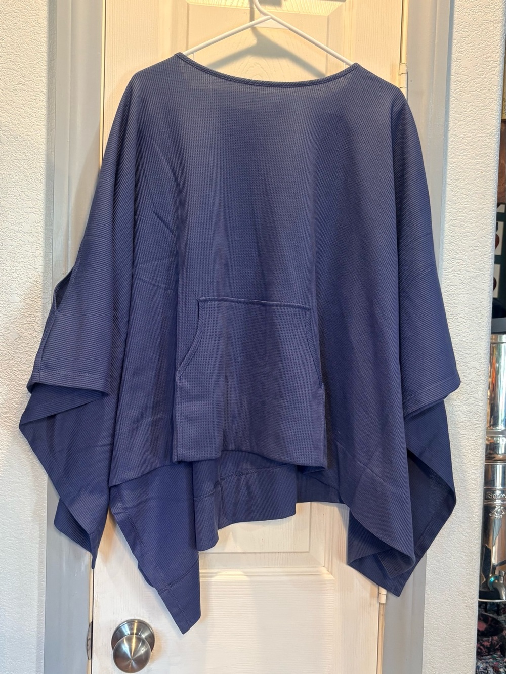Attitudes by Renee Indigo Pullover Poncho with Kangaroo Pocket